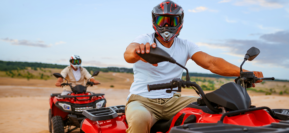 Guests riding quads