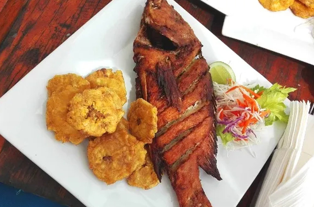 Fish and plantains at El Canelo Horse Club Bar and Grill